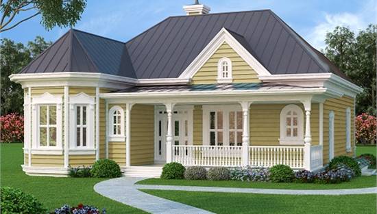 image of small victorian house plan 2875